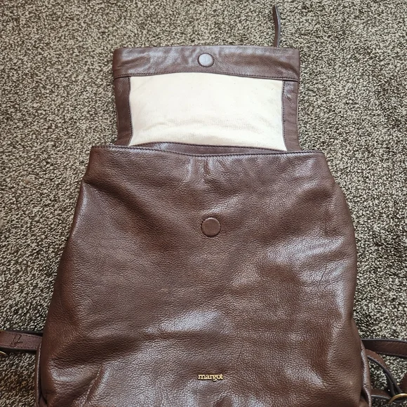 Margot Zoey Leather Backpack in Chocolate - Picture 7 of 10